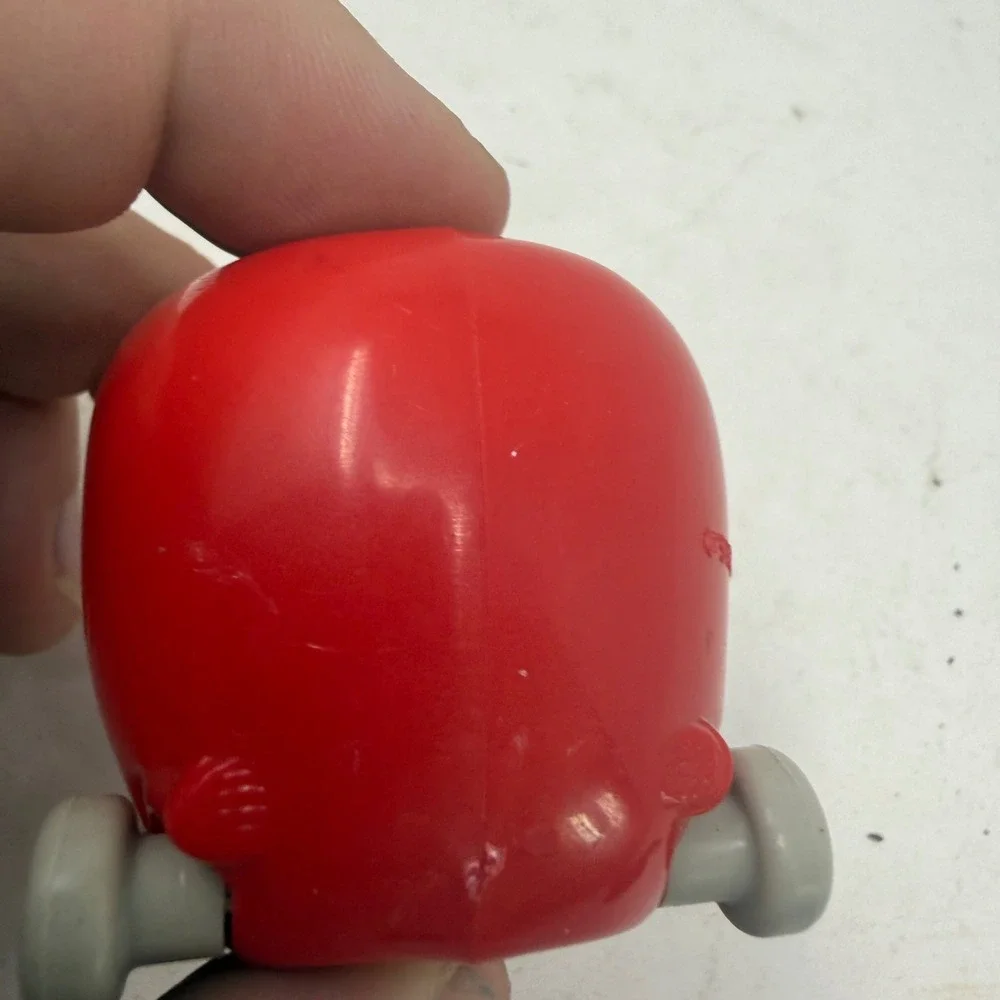 Vintage 1994 Richard Scarry Lowly Worm Red Apple Car Toy Busytown Collectible